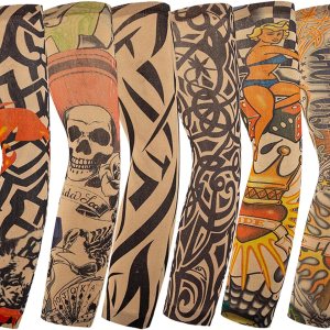 MKYSZLT Mangas de tatuaje para hombres y mujeres, juego de 6 piezas de mangas temporales de tatuaje, fundas de brazo de tatuaje falso, mangas de MKYSZLT Mangas de tatuaje para hombres y mujeres, juego de 6 piezas de mangas temporales de tatuaje, fundas de brazo de tatuaje falso, mangas de