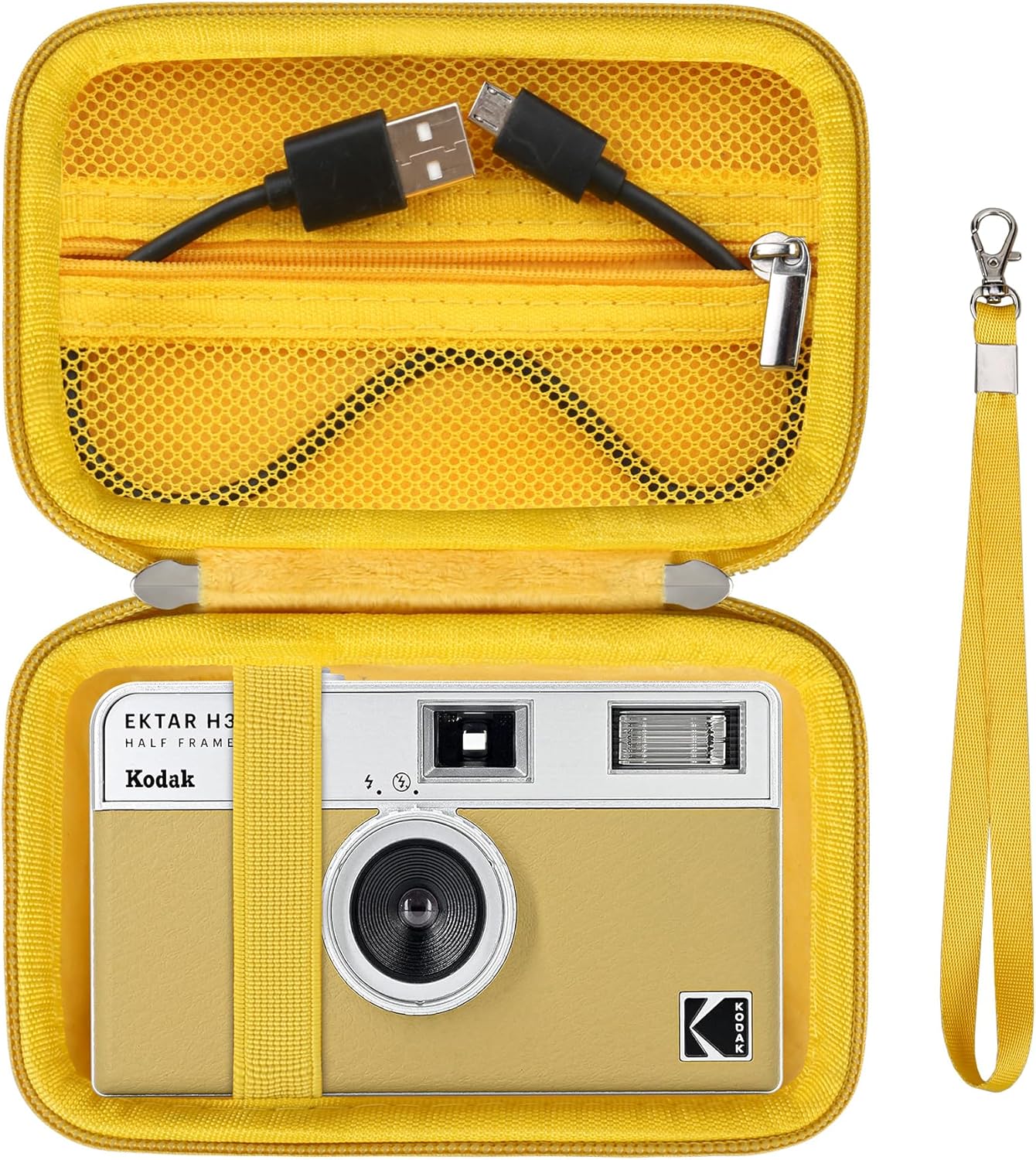 Supmay Estuche rígido de transporte para KODAK EKTAR H35H35N cámara de película de medio marco, funda protectora de viaje con bolsillo de malla con