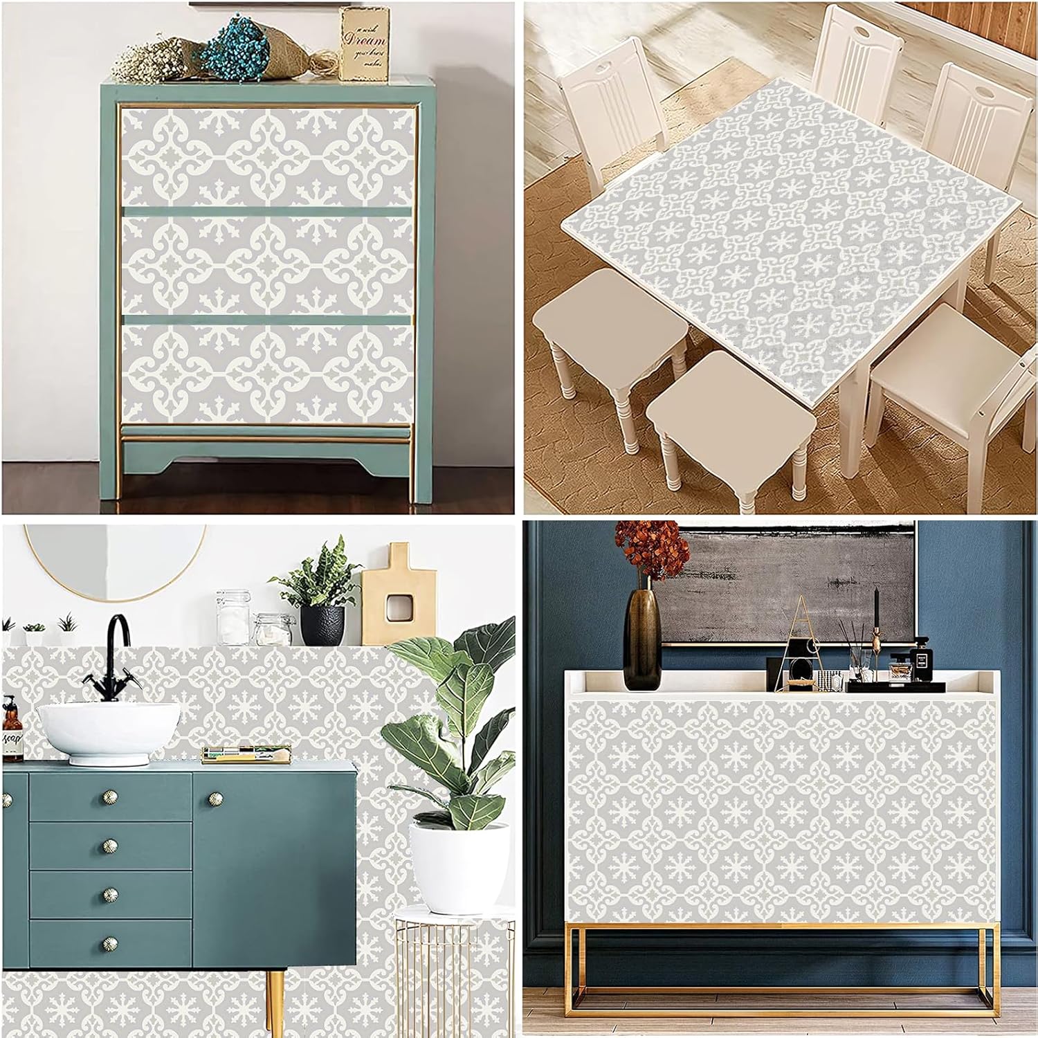 12 calcomanías decorativas para azulejos para decoración de pared, 6 x 6 pulgadas para bañococina, simplemente despegar y pegar para muebles,