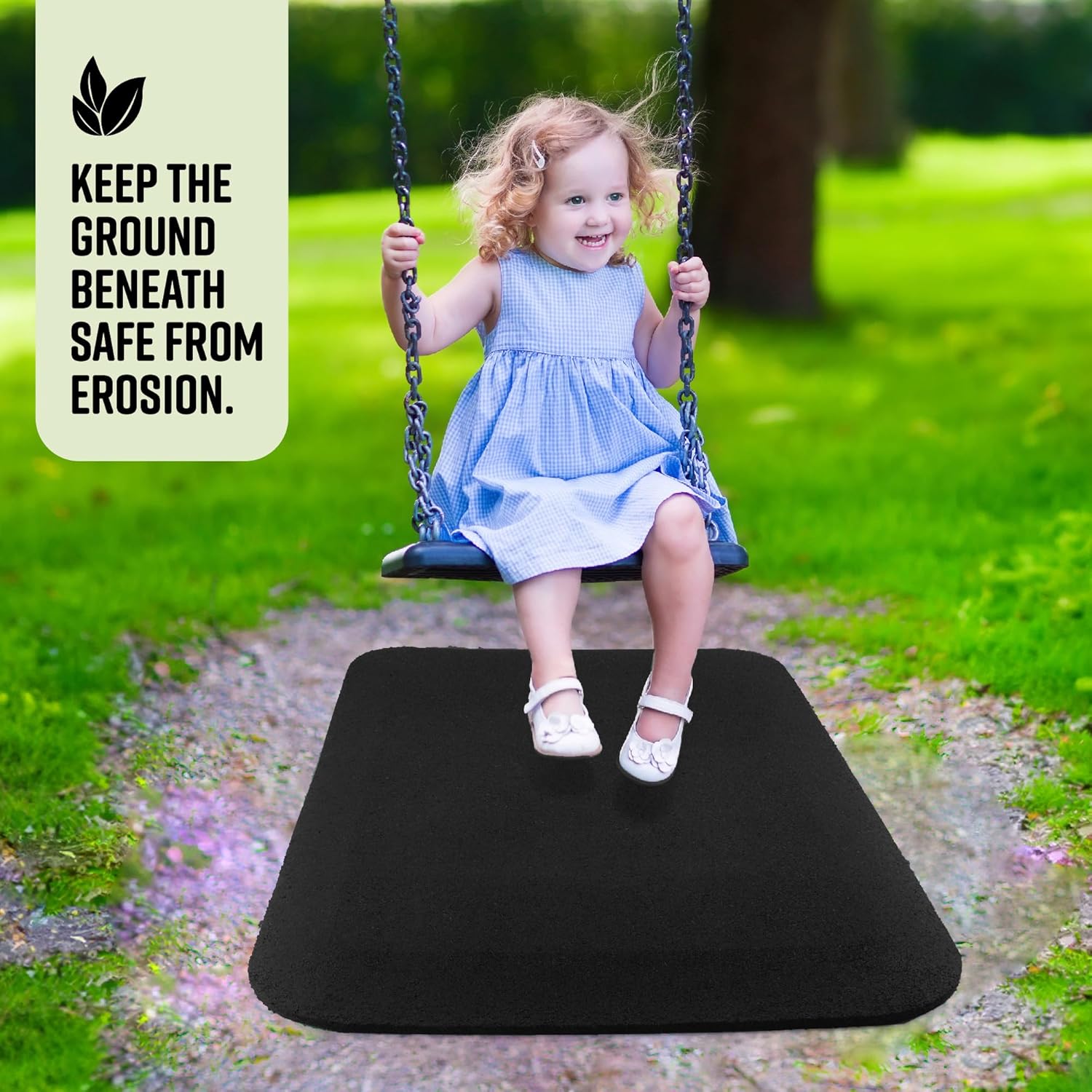 Playsafer Tapete de goma de seguridad para columpios y toboganes, 1 pulgada de grosor x 24 pulgadas de ancho x 40 pulgadas de largo (1 paquete,