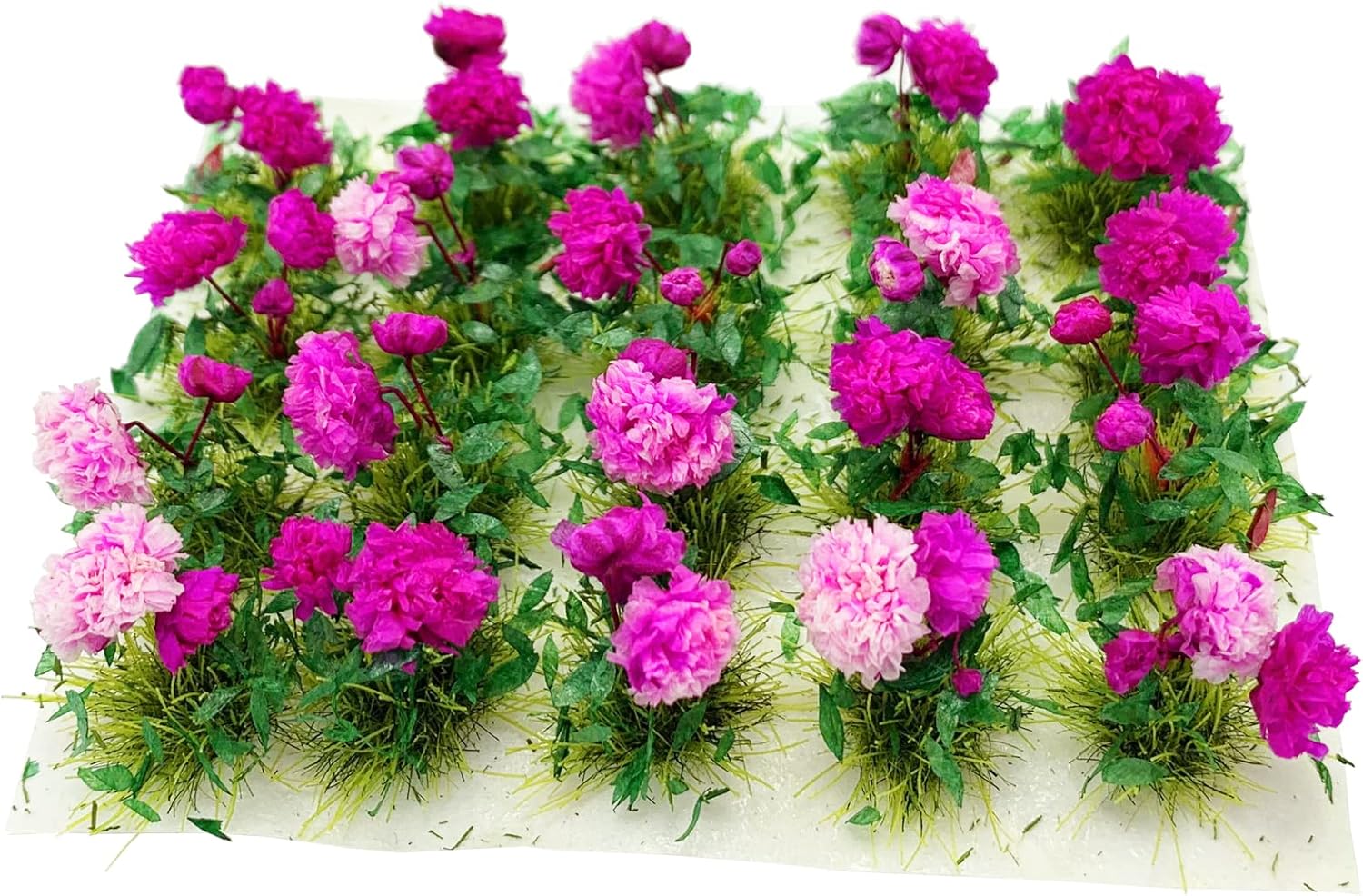 20 mechones de flores en miniatura para mini casa de muñecas, jardín de hadas, ferrocarril, escenario estático simulado, modelo de micro paisaje