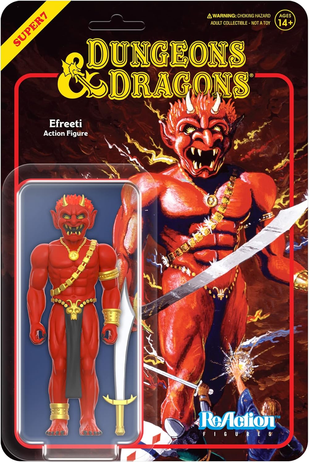 Super7 Dungeons & Dragons Efreeti – Figura de acción de Calabozos y Dragones de 3.75 pulgadas con accesorio, coleccionables vintage y juguetes retro