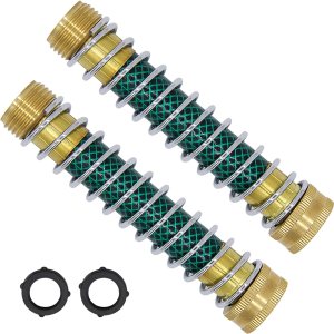 Adaptador de extensión de manguera de jardín, protector de torceduras de manguera con resorte helicoidal, paquete de 2 Adaptador de extensión de manguera de jardín, protector de torceduras de manguera con resorte helicoidal, paquete de 2