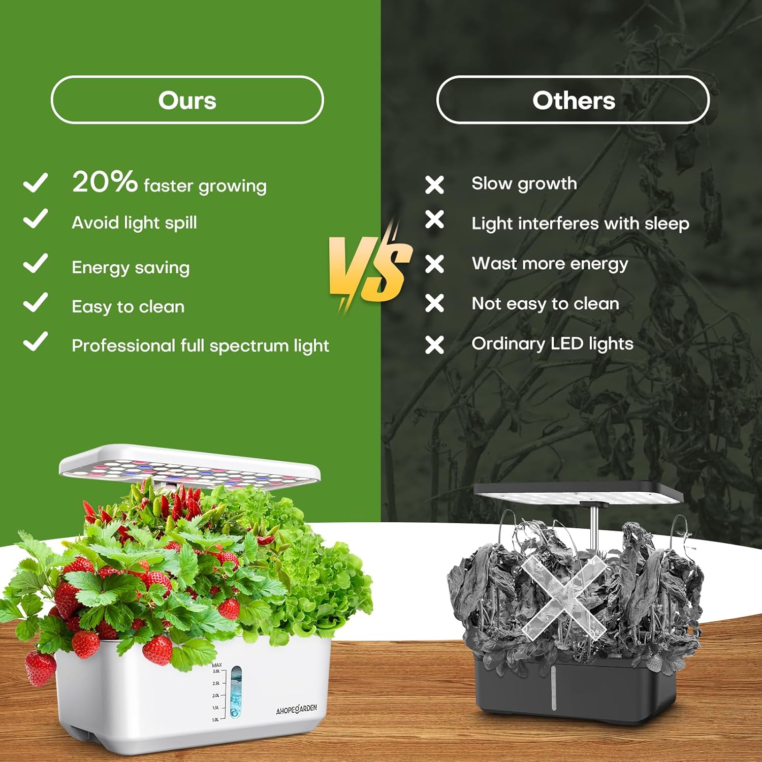 Sistema de cultivo hidropónico de jardín interior Kit de germinación de plantas de 10 vainas Aeroponic Herb Vegetable Growth Lamp Encimera con luz