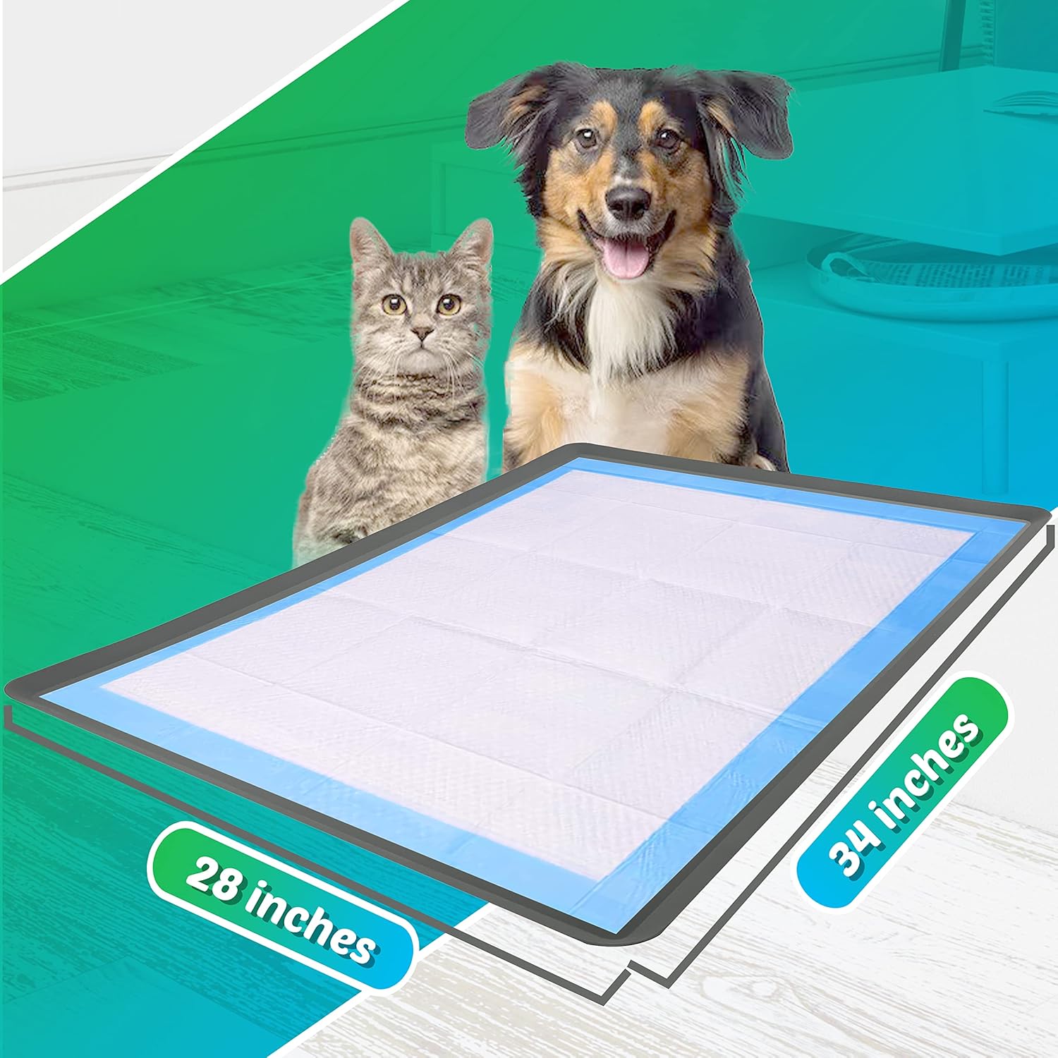 Skywin Bandeja para almohadillas para cachorros de 24 x 24 pulgadas (gris) + 28 x 34 pulgadas (gris)  Silicona, soporte para orina antiderrames para
