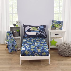 NoJo Star Wars The Child Cutest in The Galaxy – Juego de sábanas infantiles de Grogu y Hover Pod de 2 piezas, sábana bajera ajustable y funda de NoJo Star Wars The Child Cutest in The Galaxy – Juego de sábanas infantiles de Grogu y Hover Pod de 2 piezas, sábana bajera ajustable y funda de