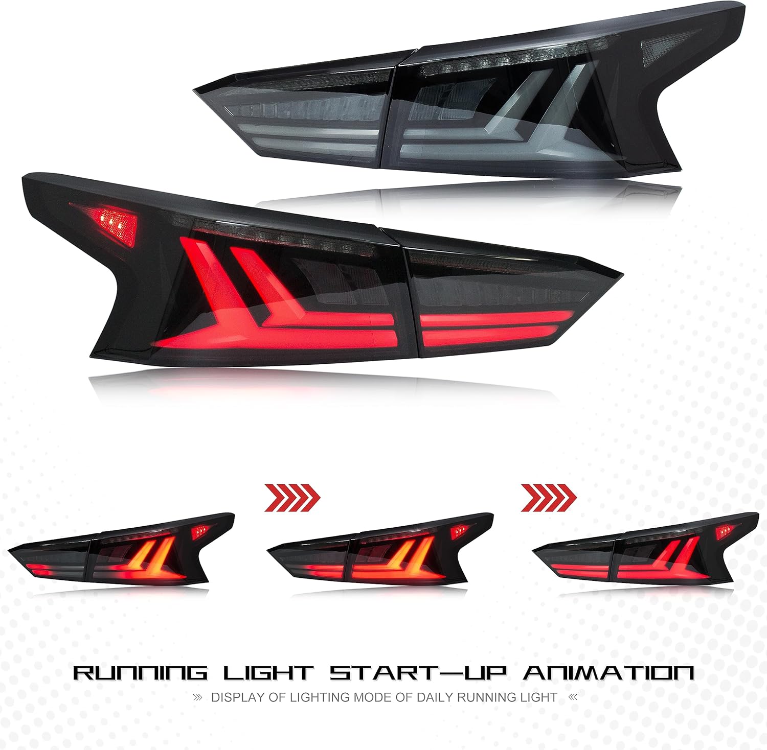 inginuity time Luces traseras LED para Nissan Altima 2019-2024 Lámparas traseras ahumadas SR secuencial señal inicio animación asamblea