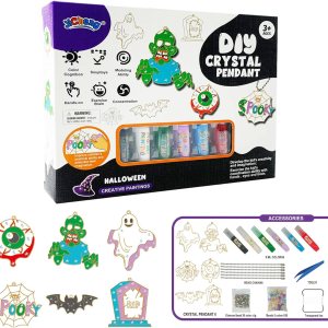 Juego de arte y manualidades de pintura de cristal de bricolaje, kit de colgante de cristal para Navidad, arte de ventana para niños, kits de arte Juego de arte y manualidades de pintura de cristal de bricolaje, kit de colgante de cristal para Navidad, arte de ventana para niños, kits de arte