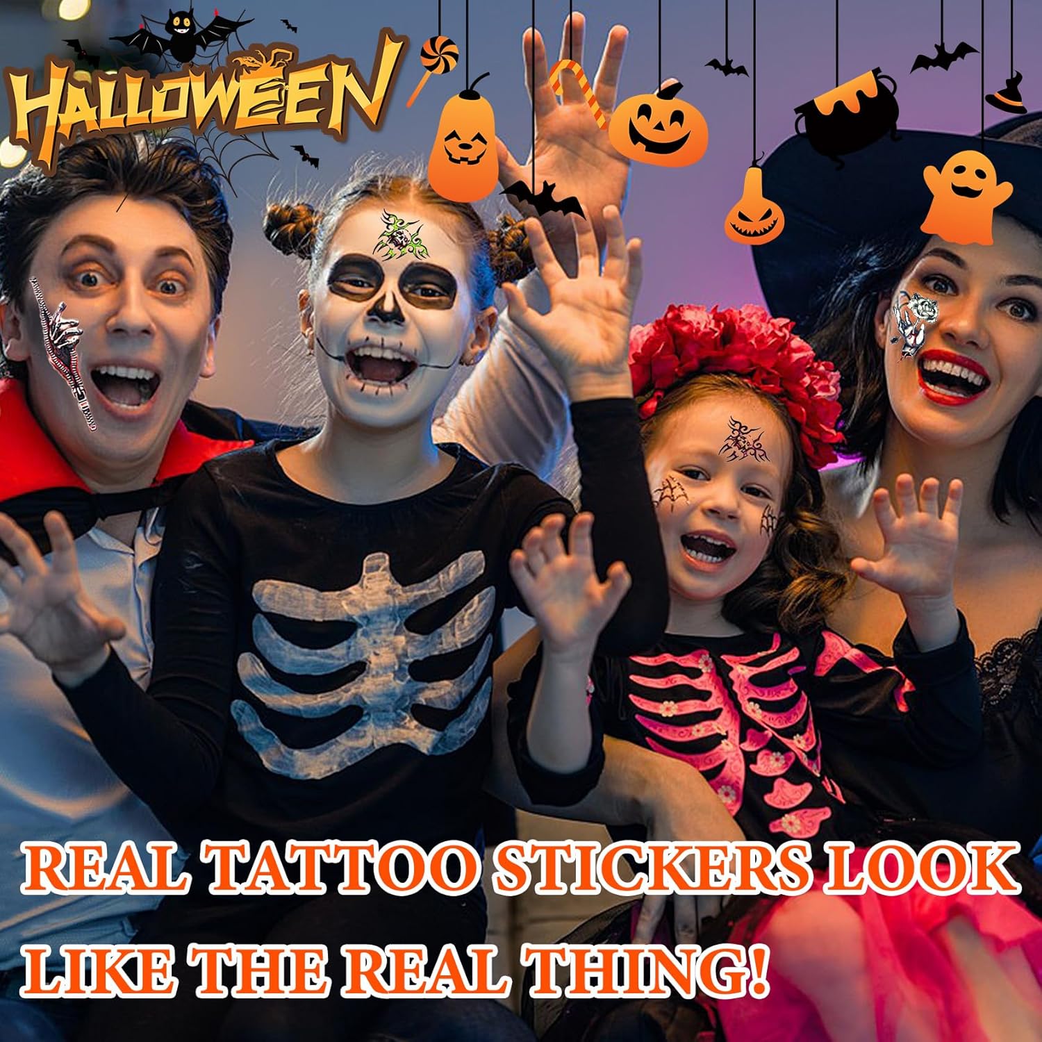 Fusang 20 tatuajes temporales de cicatrices de Halloween, realista, falsa herida sangrienta, impermeable, papel adhesivo para cosplay, fiesta,