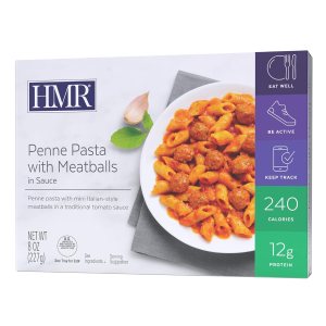 HMR Penne Pasta con albóndigas Entrée Almuerzo o cena preenvasados para apoyar una alimentación saludable Listo para comer 0.44 oz de proteína HMR Penne Pasta con albóndigas Entrée Almuerzo o cena preenvasados para apoyar una alimentación saludable Listo para comer 0.44 oz de proteína