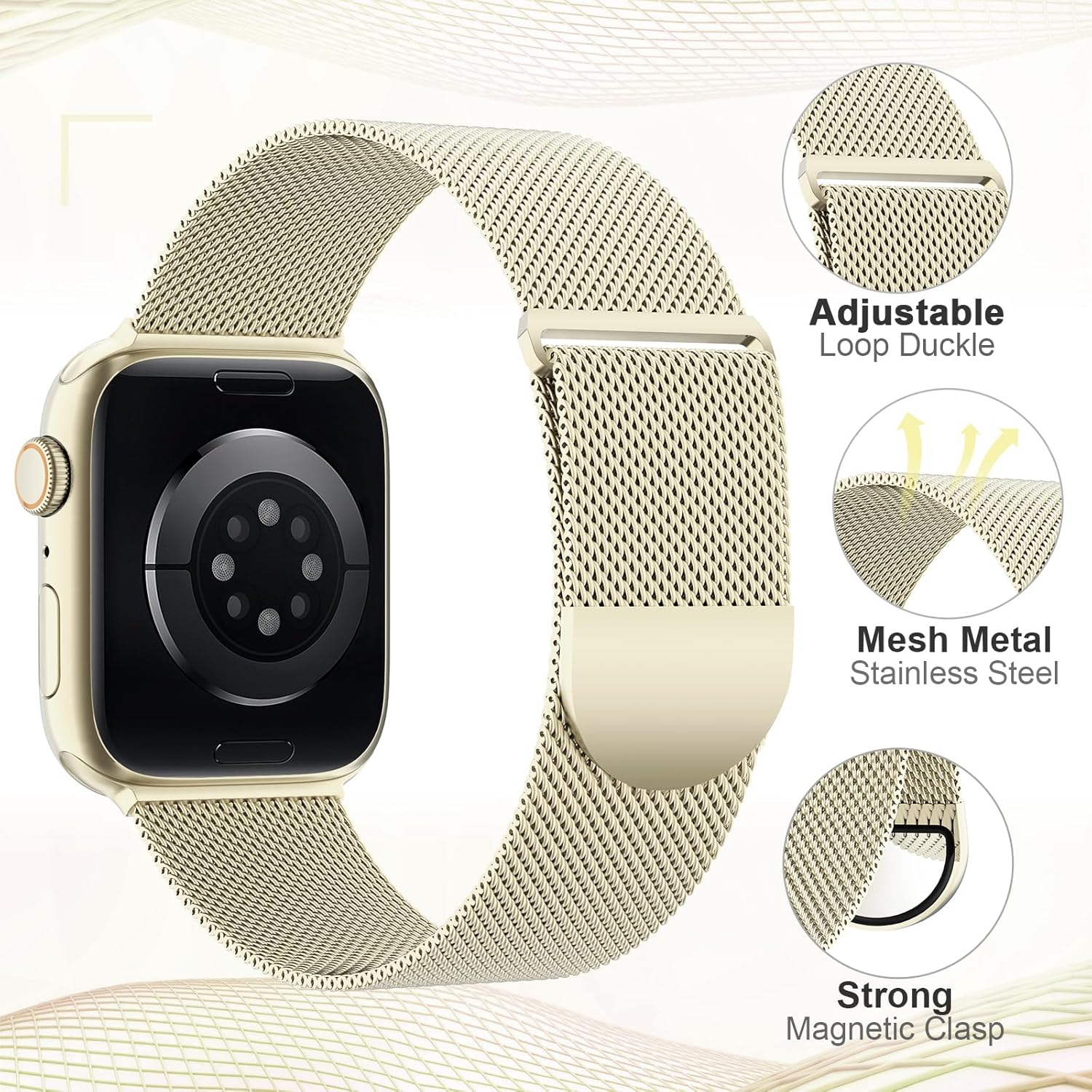 ZALAVER Correa de metal compatible con correas de Apple Watch de 1.496 in 1.575 in 1.614 in 1.654 in 1.732 in 1.772 in 1.929 in para mujeres y