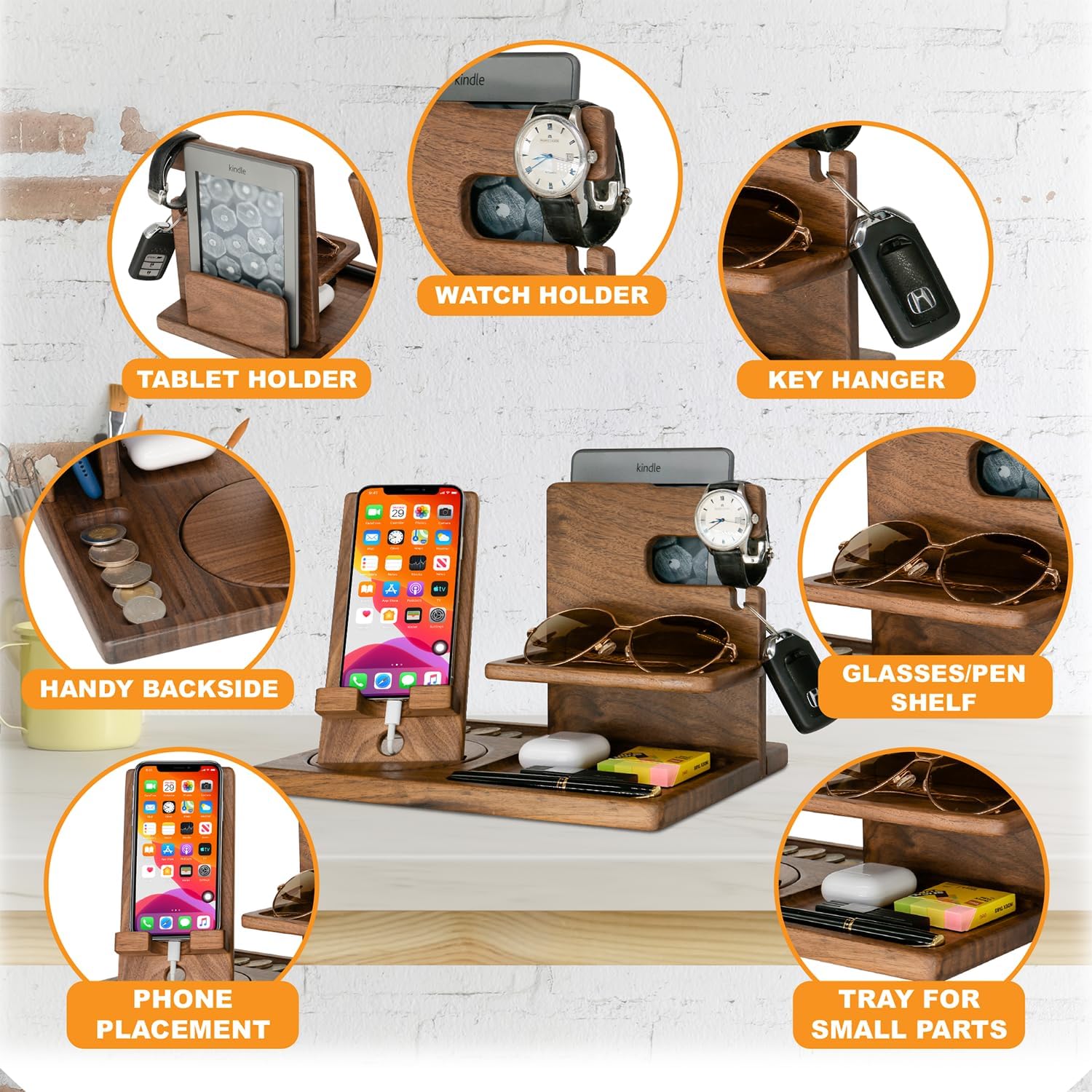 Regalo personalizado de Armando para organizadores de escritorio para papá, regalo de trabajo personalizado para hombres, organizador de escritorio