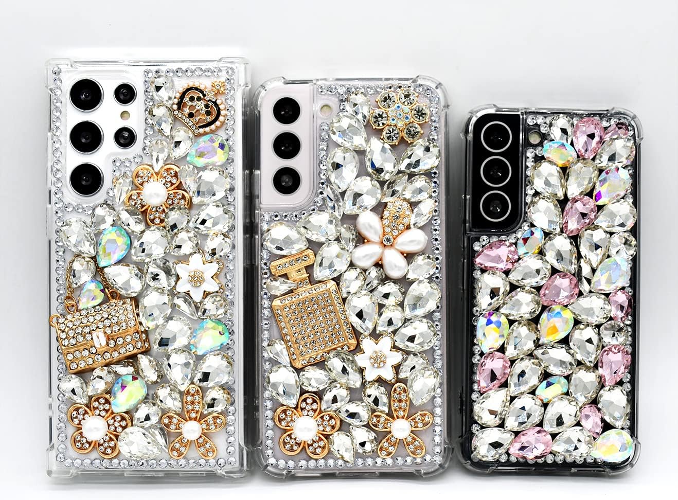 Funda para Samsung Galaxy S23 para mujer con diamantes de imitación brillantes, funda de lujo con purpurina para Galaxy S23, bonita funda para niñas