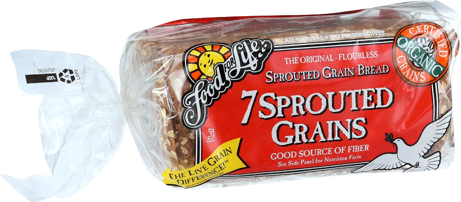 Food For Life Pan de grano germinado sin harina, 7 granos, 24 onzas (congelado)