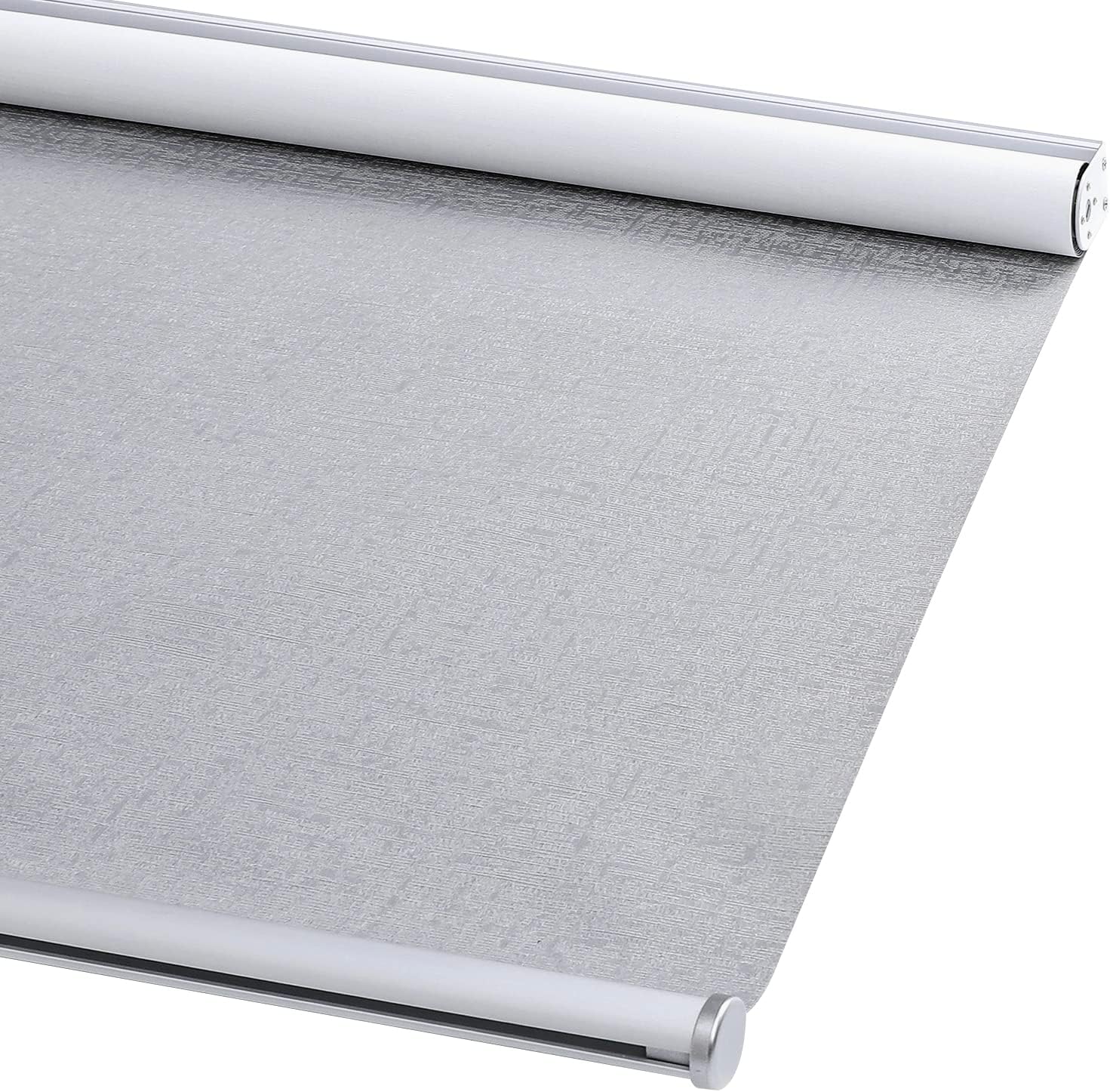 ChrisDowa Persiana enrollable 100% opaca sin cordón, con jacquard a rayas, aislamiento térmico, tela de protección UV, persianas opacas totales para