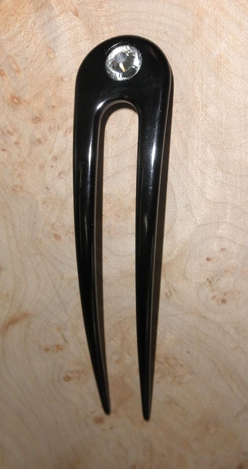 JWL Aluminio anodizado de dos puntas curvadas 4.5 “horquilla de pelo Pic Pic impermeable irrompible FPL 3.5” (negro)