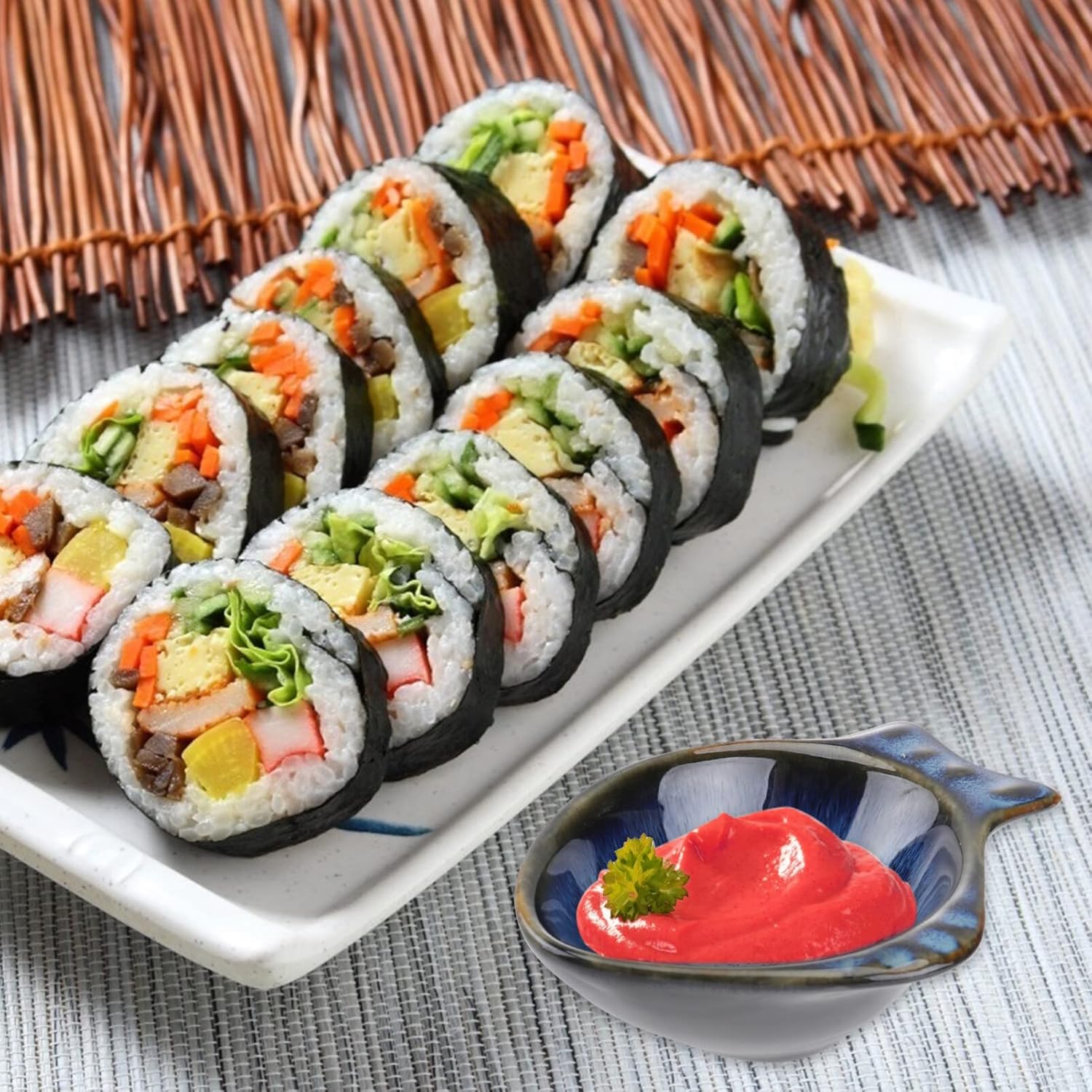 Cabilock Plato de salsa de soja en forma de pescado de cerámica para condimentos, lindo tazón de inmersión pequeño, platillo para aperitivo de