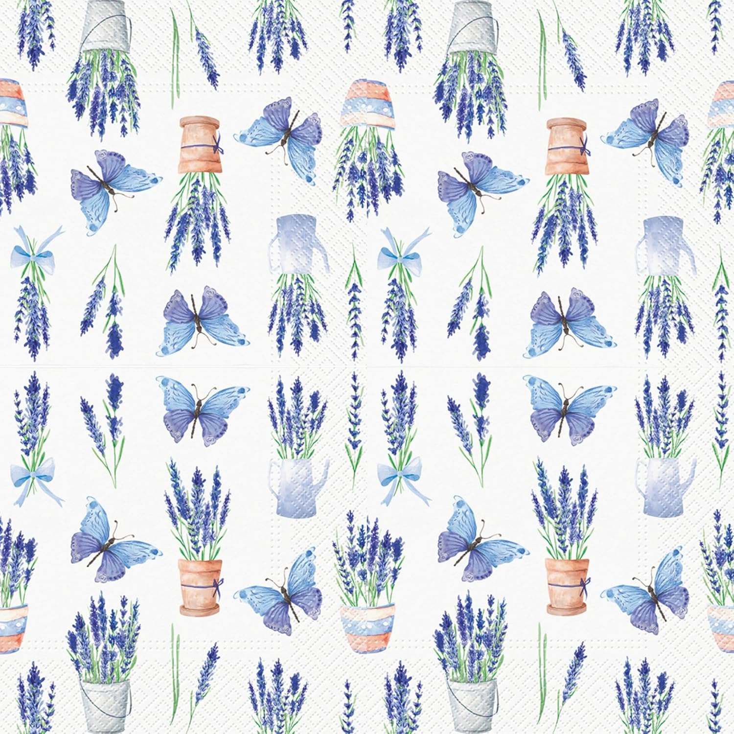 Servilletas de papel de 20 unidades, 13 x 13 pulgadas, servilletas de papel de 3 capas impresas de lavanda para arte, cena y fiesta, servilletas