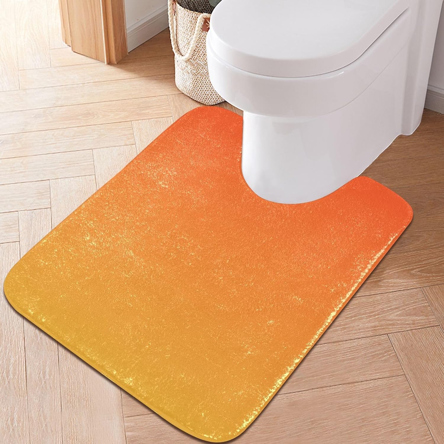 Sinestour Juego de 2 tapetes de baño antideslizantes en forma de U, lavables y absorbentes, esponjosos, para bañera, ducha, baño, 16 x 24 pulgadas +