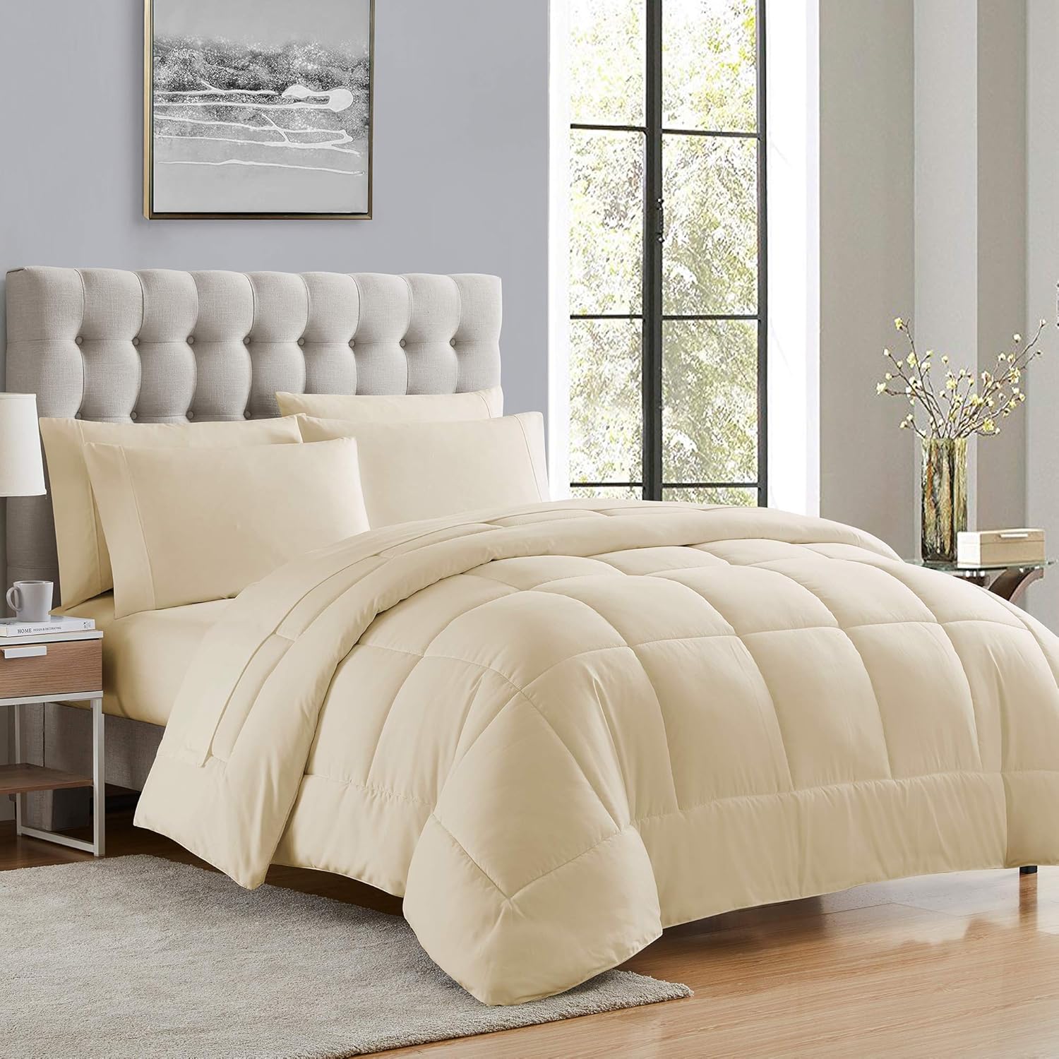 Sweet Home Collection – Edredón de microfibra con relleno para la cama