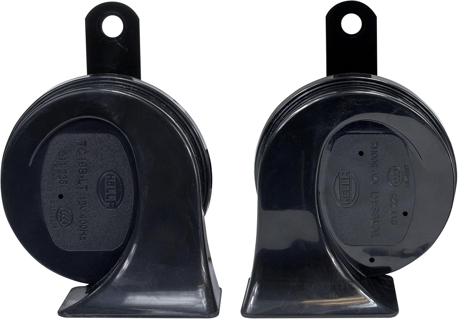 HELLA 012010971 Kit de bocina de trompeta negra de 12 V (paquete de ampollas de ajuste universal)