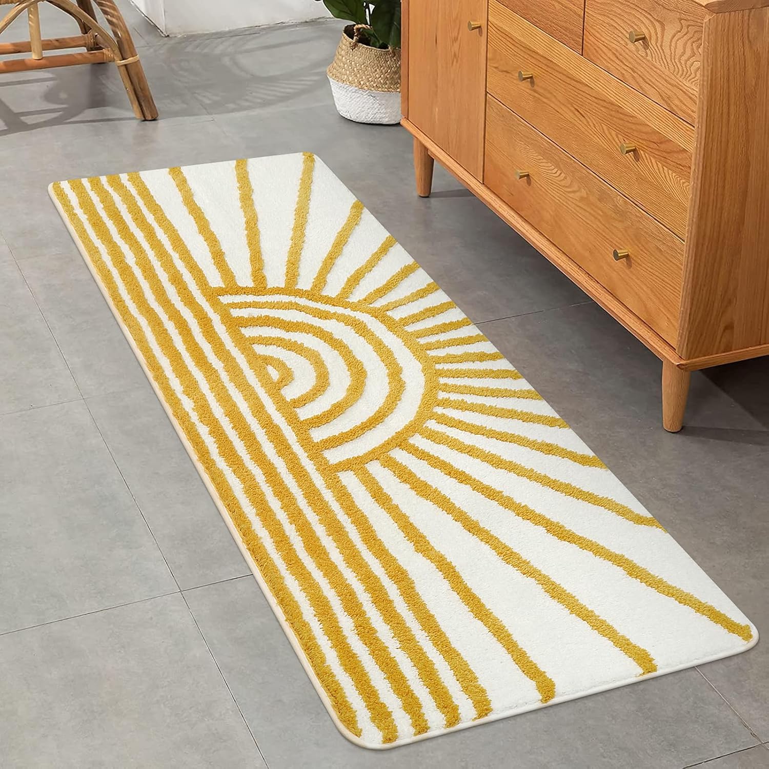 Uphome Alfombra de baño larga, antideslizante y absorbente de agua, minimalista y moderna, lavable a máquina, para bañera, lavabo o lavandería, 20 x