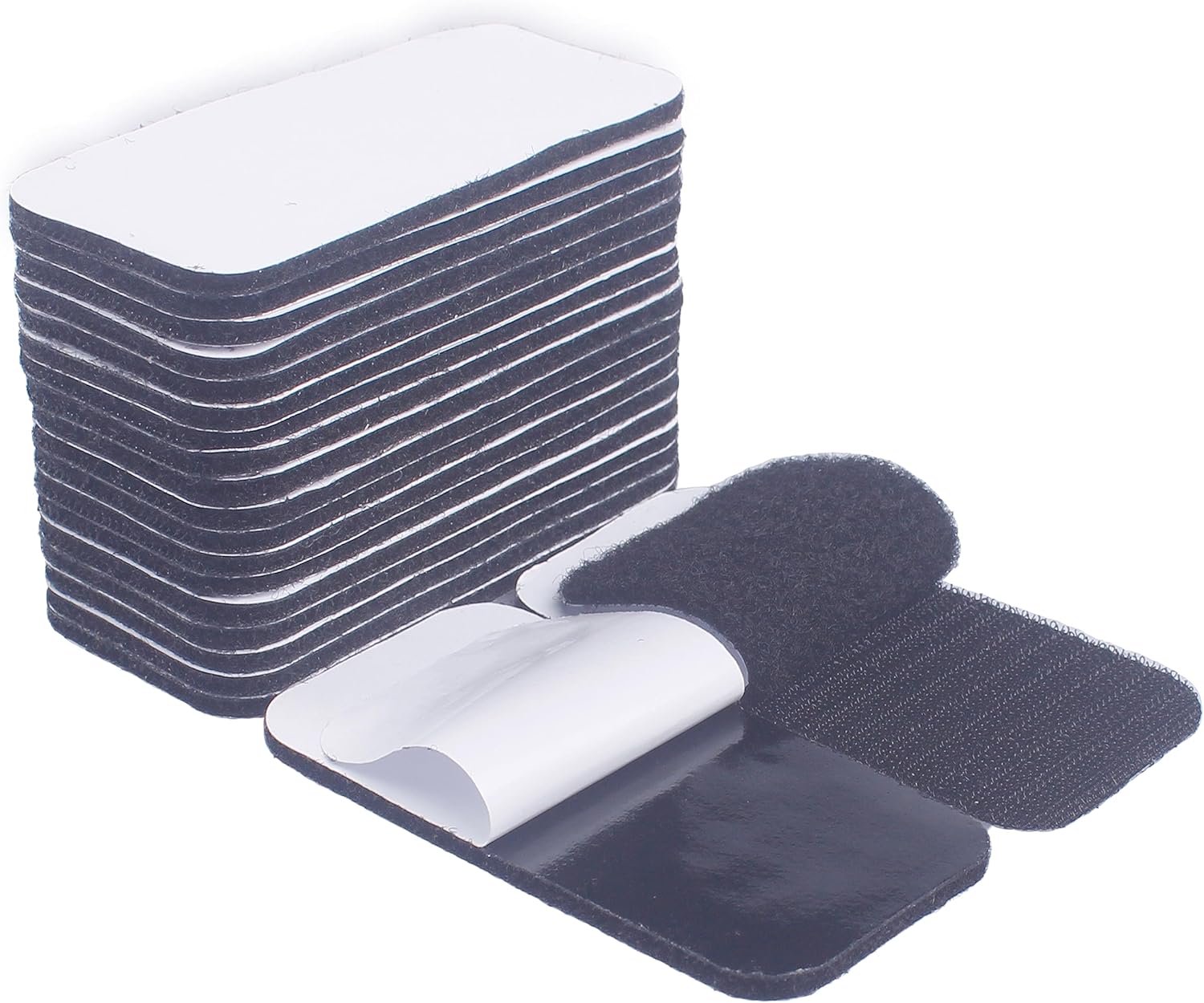 HUAYY 20 pares de tiras de gancho y bucle negras de 2 x 4 pulgadas, ideales para uso doméstico u oficina, cierres adhesivos resistentes de