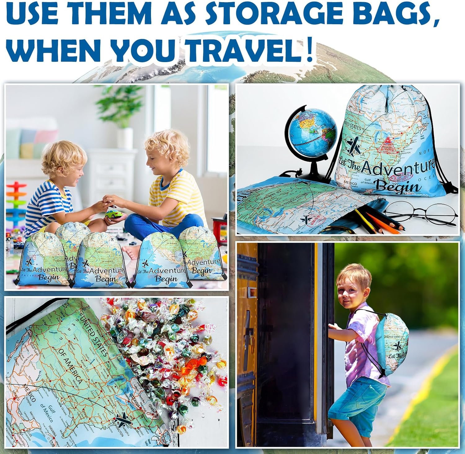 Lothee Paquete de 30 bolsas con cordón, recuerdos de fiesta para niños, bolsas de regalo de fiesta de poliéster, bolsa de regalo, mochila con cordón