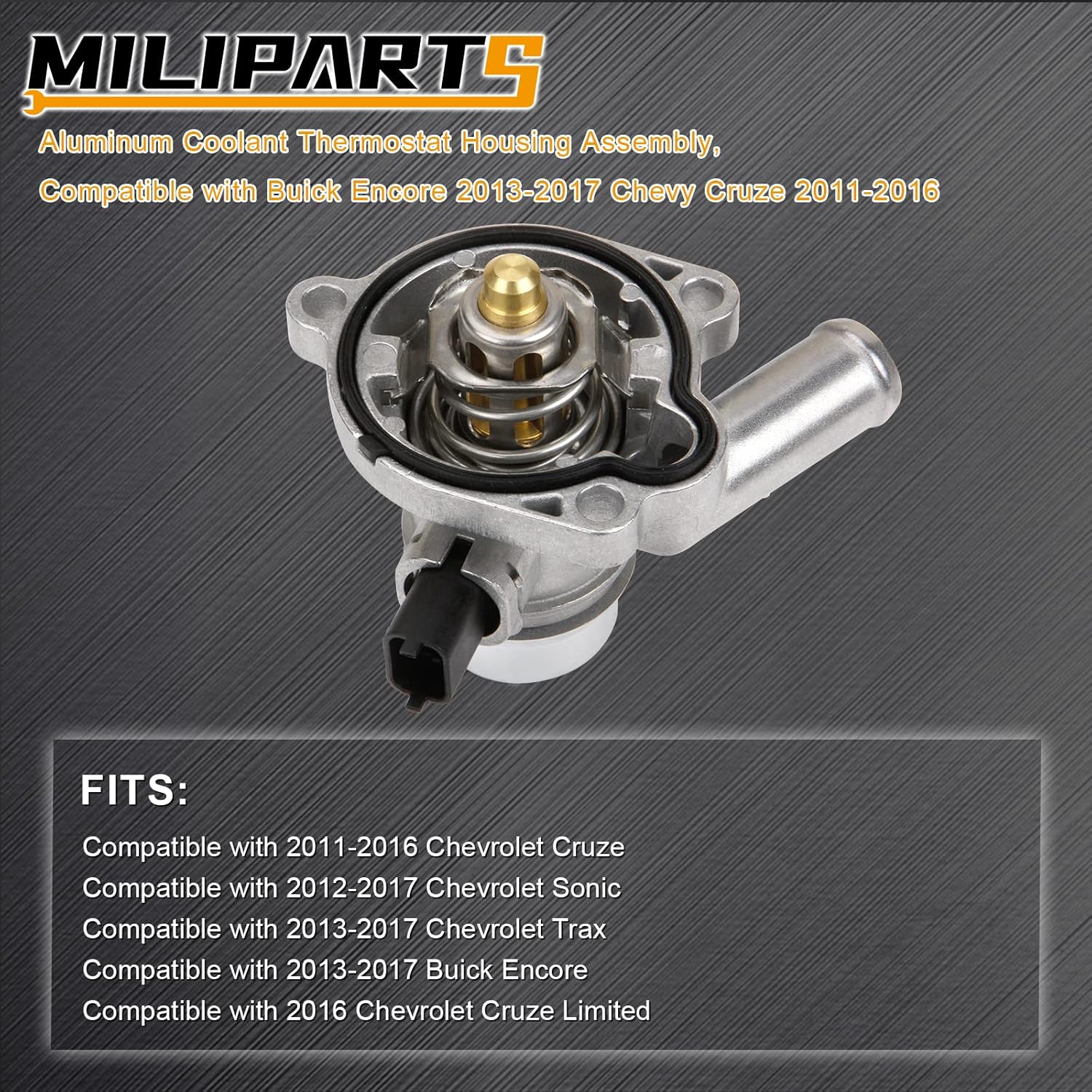 Carcasa de termostato de aluminio mejorada compatible con Buick Encore 2013-2020 Chevy Cruze Sonic Trax 2011-2016 1.4L Reemplazar 55579010