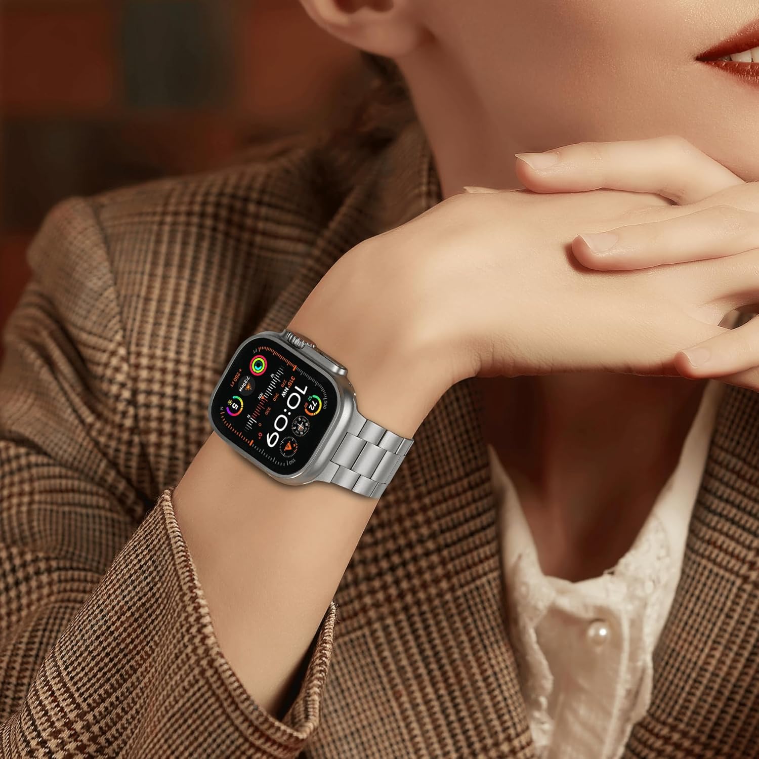 iiteeology Correa de 1.929 in compatible con Apple Watch Ultra Band Series 9, pulsera de acero inoxidable mejorada para iWatch de 1.772 pulgadas,