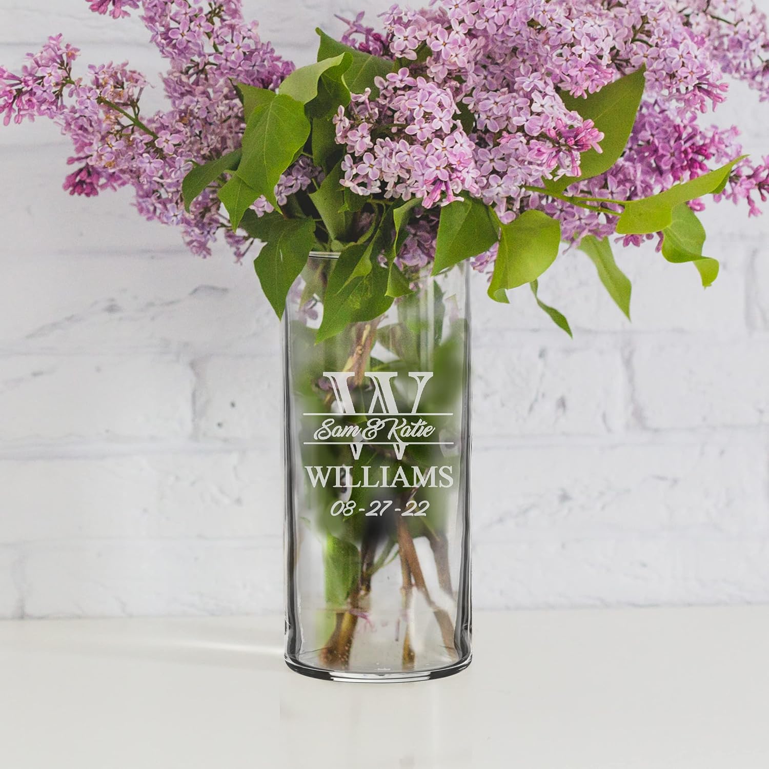 Jarrón de cristal personalizado para boda, regalo de compromiso para parejas grabadas personalizadas, aniversario, regalo de compromiso