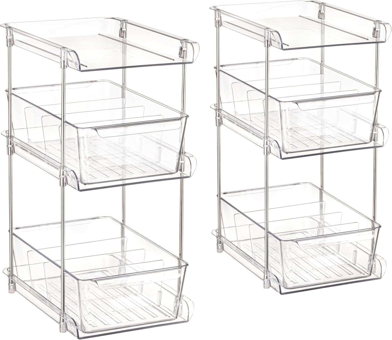 Organizador transparente de 3 niveles para fregadero de baño, cajón extraíble  Organizador de gabinete de baño debajo del fregadero  Organizador
