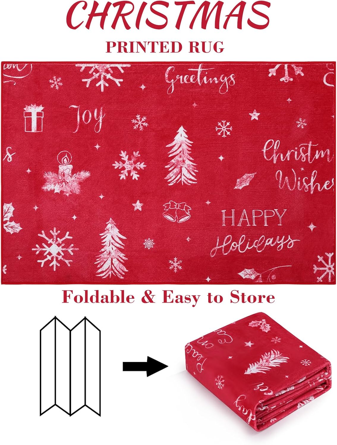 Tapete de Navidad de 2 x 3 pulgadas, tapete decorativo de bienvenida de invierno, antideslizante, lavable, para baño, cocina, entrada, interior y