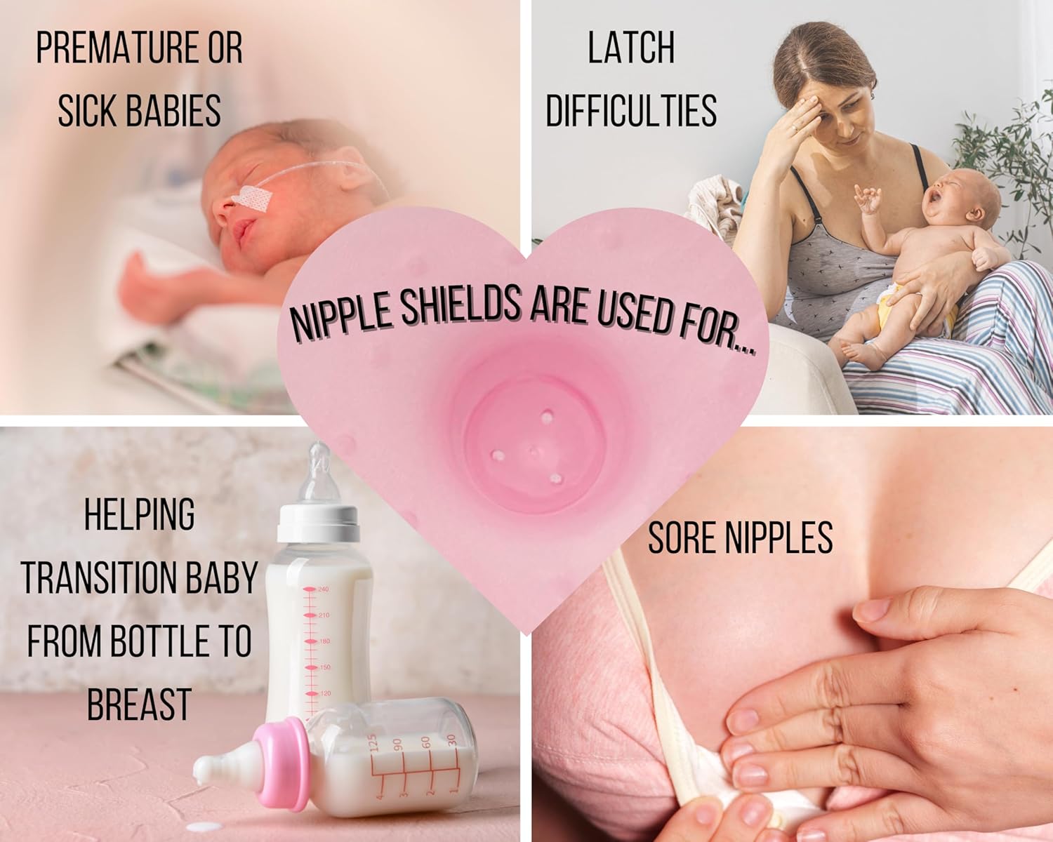 Protectores de pezón rosa para lactancia, paquete de dos con estuche de silicona ultrafina de 0.78 pulgadas, suave y flexible para la madre que