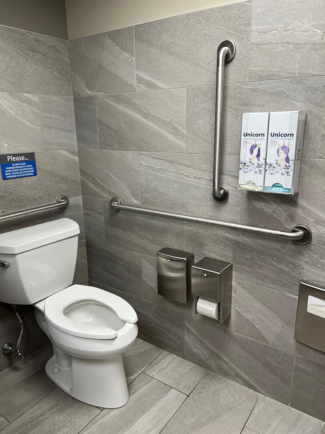Unicorn Kit de iniciación de dispensador de baño acrílico montado en la pared, incluye un cartucho, 60 tampones de algodón orgánico y un cartucho,
