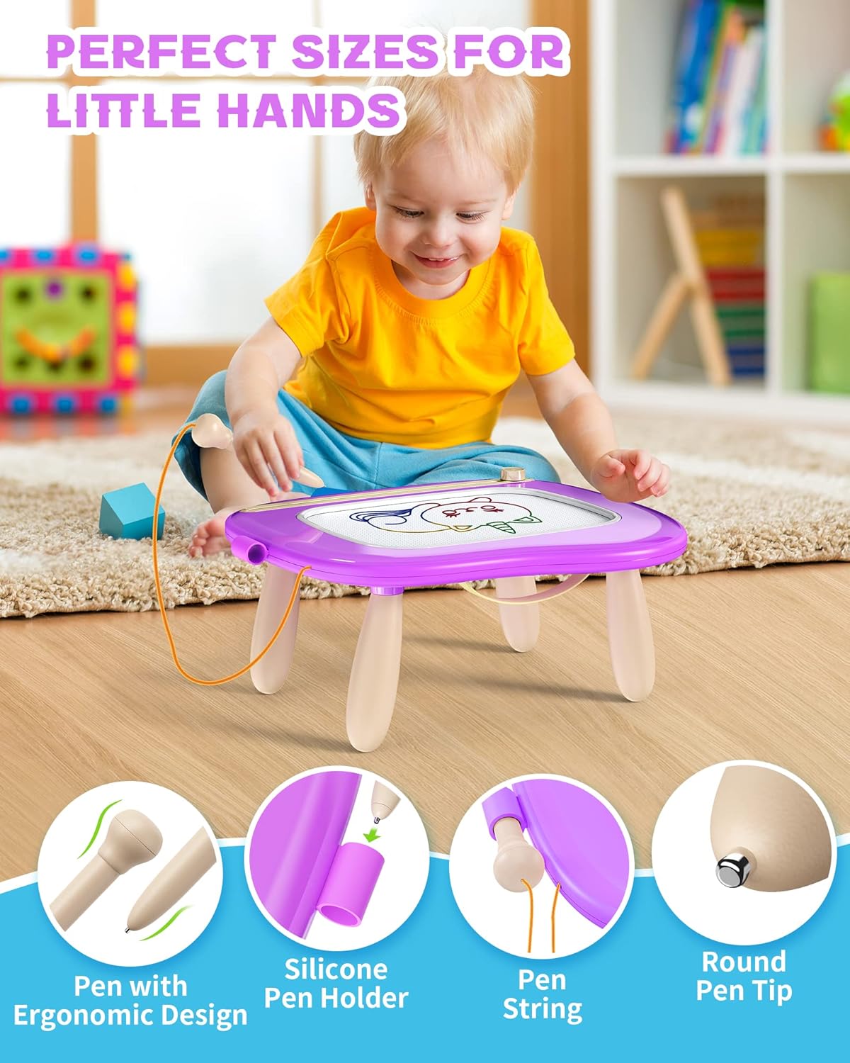 bravokids Tableta de escritura LCD de 8,5 pulgadas, tablero de dibujo magnético