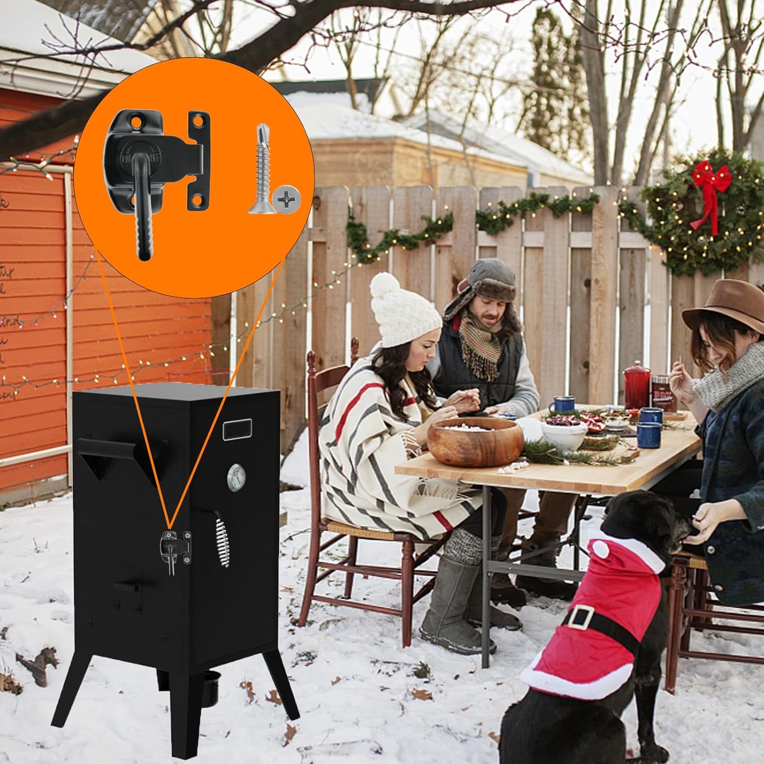 Pestillo de puerta para ahumador Cuisinart COS-330 Vertical SmokerPit Boss Vertical Smoker 1077, Kits de pestillo de puerta de ahumador resistente