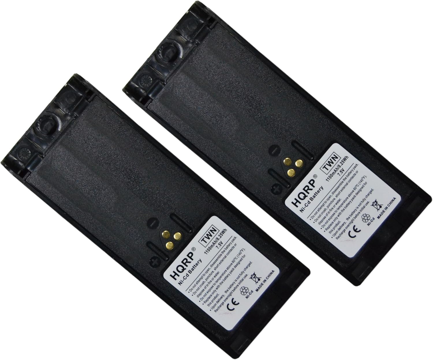 HQRP Dos baterías compatibles con Motorola GP900, GP1200, GP2010, GP2013, HT1000, WPNN4013, HNN9028, MT2000, MTS2000, NTN7143, NTN7143A, NTN7144,