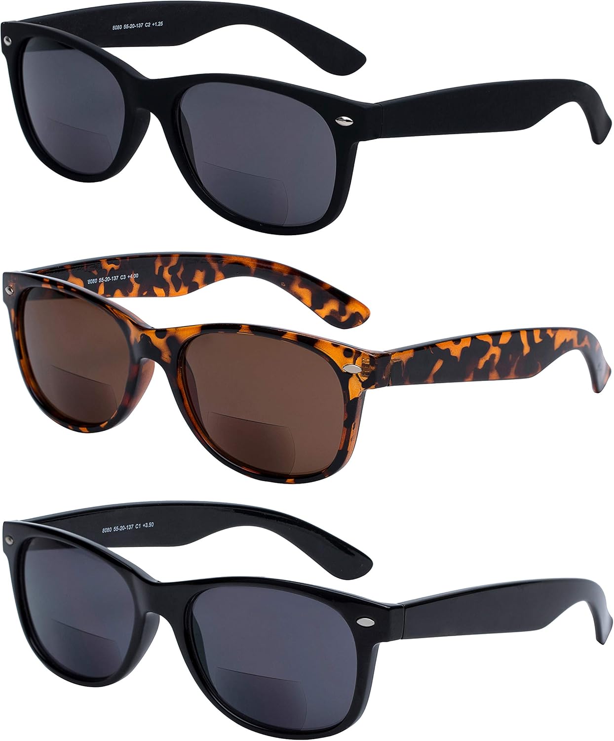 Yogo Vision Lentes de sol bifocales de lectura para hombres y mujeres, estilo retro, protección solar UV400, lentes de lectura para exteriores