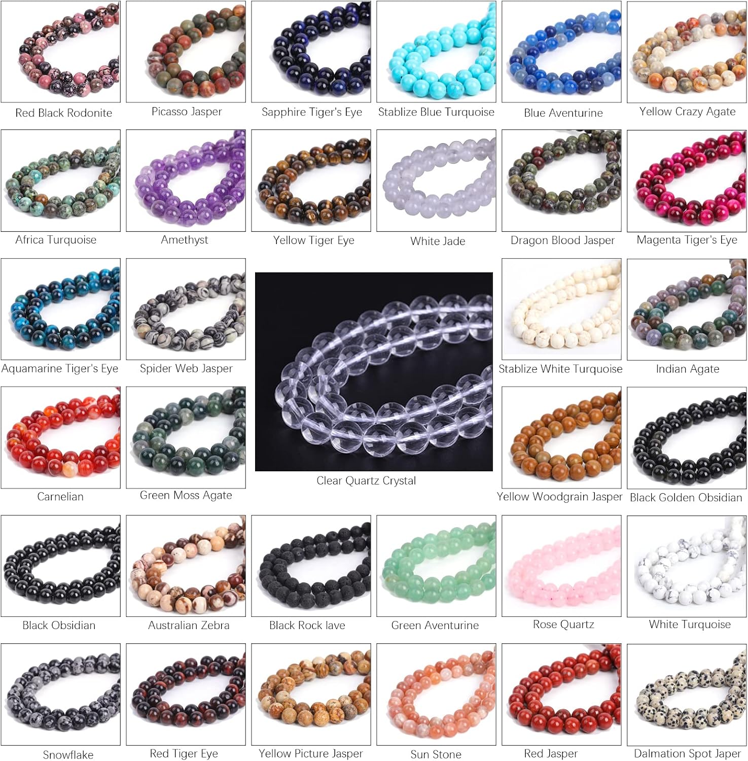 85 cuentas de piedras preciosas naturales de 0.157 pulgadas, cuentas de piedra de energía curativa de 15.5 pulgadas para fabricación de joyas,
