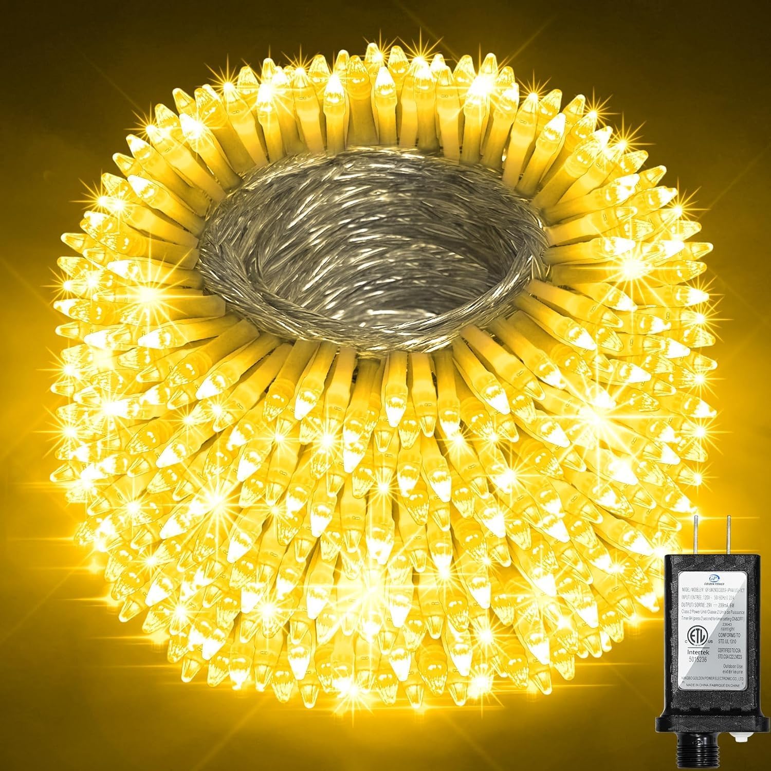 Luces de Navidad para exteriores de 492 pies, 1300 luces LED súper largas, 8 modos de iluminación y memoria de temporizador, cuerdas de luz
