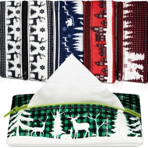 Sherr 5 piezas de pañuelos para bolso, bolsillo para pañuelos, reutilizable, bolsa de pañuelos de viaje, cremallera cerrada, tamaño pequeño, patrón Sherr 5 piezas de pañuelos para bolso, bolsillo para pañuelos, reutilizable, bolsa de pañuelos de viaje, cremallera cerrada, tamaño pequeño, patrón