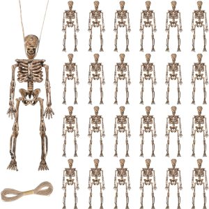 24 piezas de decoración de esqueleto de Halloween de 5.75 pulgadas, decoración de esqueleto de cuerpo completo de plástico, mini esqueleto pequeño, 24 piezas de decoración de esqueleto de Halloween de 5.75 pulgadas, decoración de esqueleto de cuerpo completo de plástico, mini esqueleto pequeño,