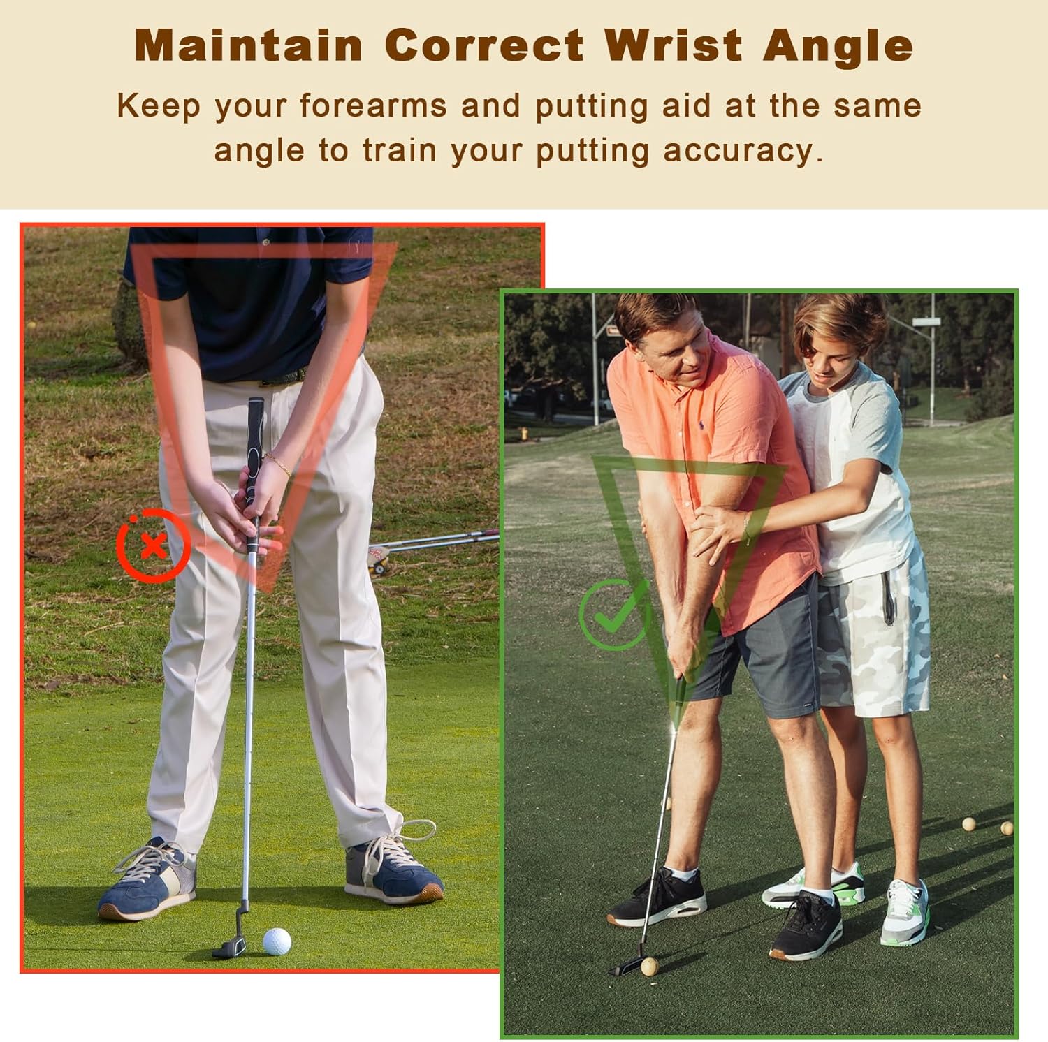 Ayudas para poner golf  KeoPuals Golf Putting Training Aid Herramienta portátil para golfistas para todas las edades y niveles de habilidad, se fija