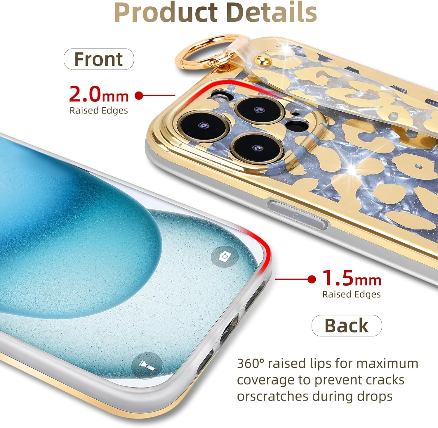 Funda para iPhone 13 Pro con función atril para Apple iPhone 13 Pro de 6.1 pulgadas (patrón de piel de leopardo)