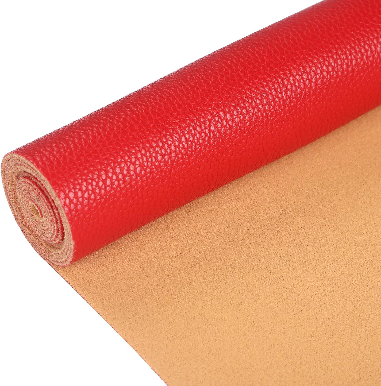 Hojas de piel sintética de color liso, tela de cuero con textura de lichi, perfectas para manualidades, proyectos hechos a mano, lazos para el