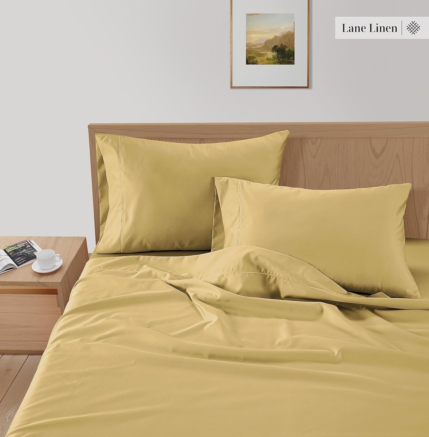 LANE LINEN Juego de sábanas de bambú tamaño matrimonial, sábanas de 100 % rayón de bambú, juego de sábanas lujosamente suaves, transpirables y