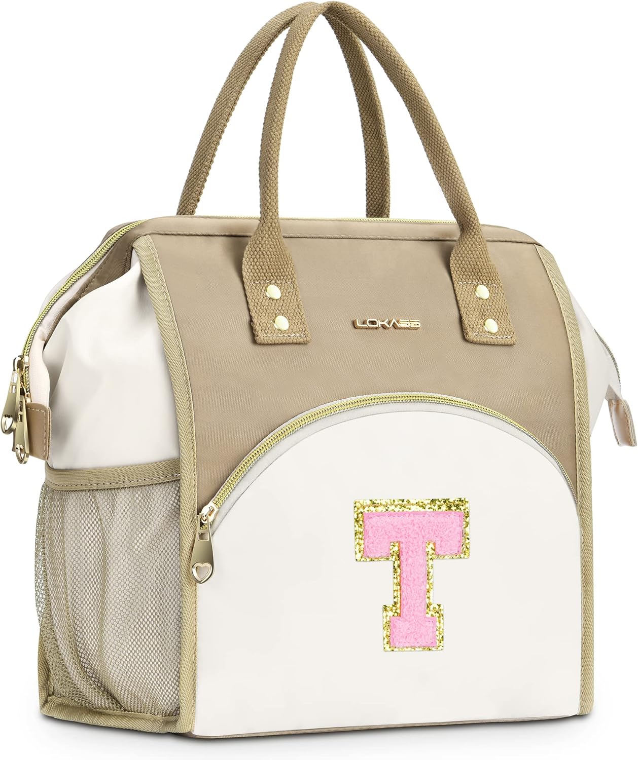 UTOTEBAG Lonchera con iniciales para mujeres, adolescentes y niñas, lonchera para adultos, contenedor refrigerante para el trabajo de picnic,