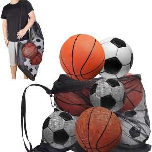 Abeillo Bolsa de pelota de fútbol extra grande para pelota deportiva, bolsa de malla duradera con correa para el hombro, bolsa de almacenamiento de Abeillo Bolsa de pelota de fútbol extra grande para pelota deportiva, bolsa de malla duradera con correa para el hombro, bolsa de almacenamiento de