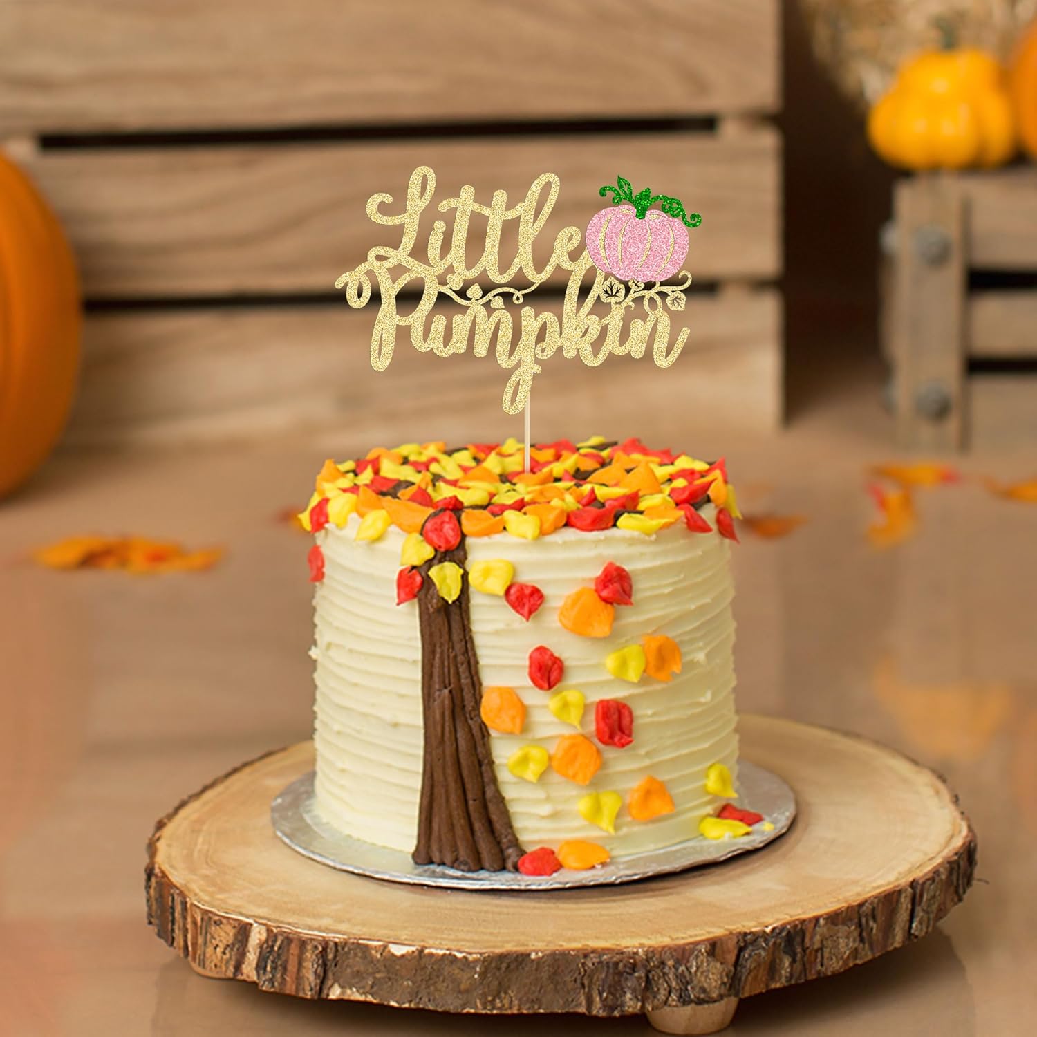 Gyufise Decoración para pastel de calabaza pequeña, decoración de pastel de calabaza, baby shower, decoración para tartas temáticas de otoño, baby